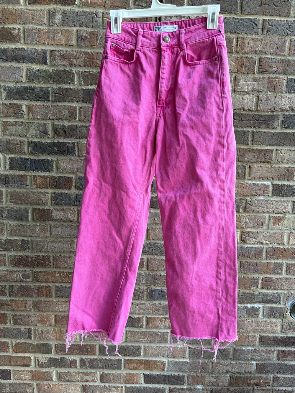 Zara Hot Pink Wide Leg Jeans